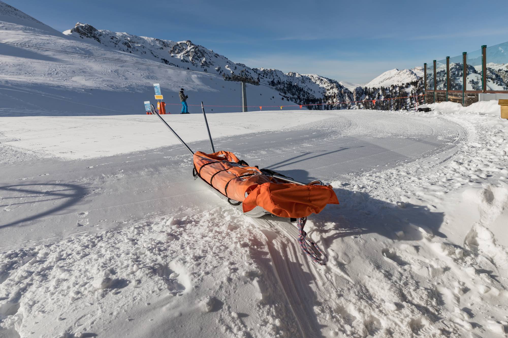 Injured skier following ski lift accident