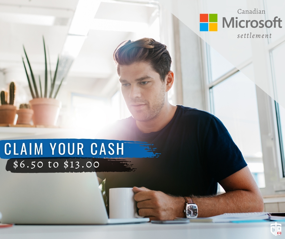 Microsoft Settlement graphic regarding the class action lawsuit settlement