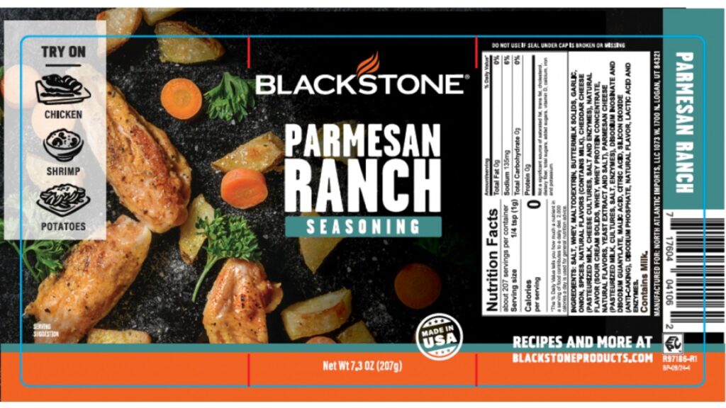 Blackstone Products Recalls Parmesan Ranch Seasoning Because of Possible Salmonella