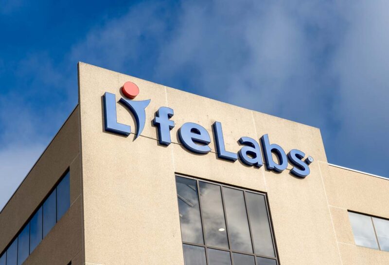 Close up of LifeLabs signage, representing the LifeLabs data breach settlement.