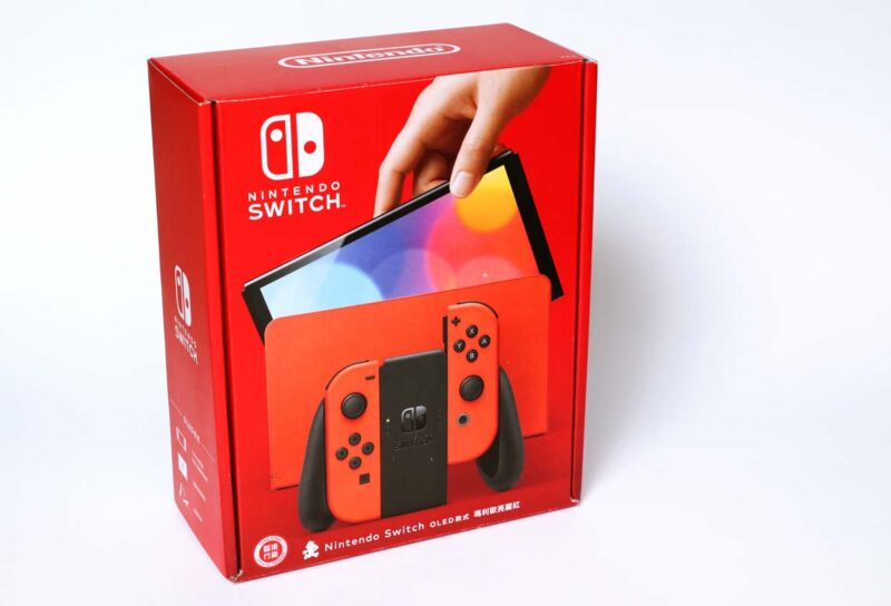 Product packaging for a brand new Nintendo Switch, representing the Dell and Switch class action.