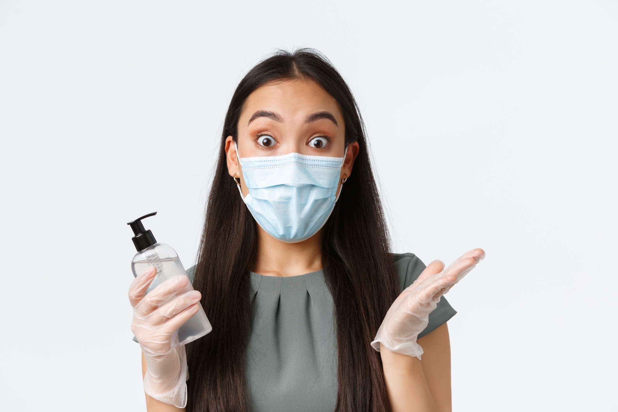 woman questioning hand sanitizer as Quebec launches investigation